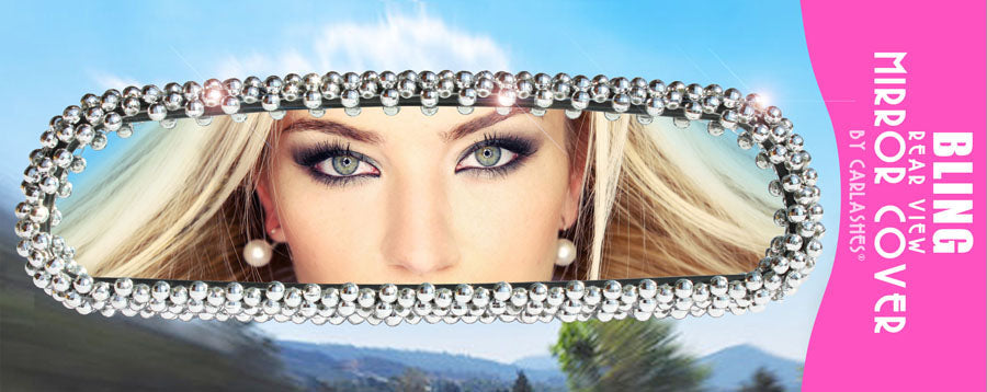 Bling Chrome Faceted Rear View Mirror Cover