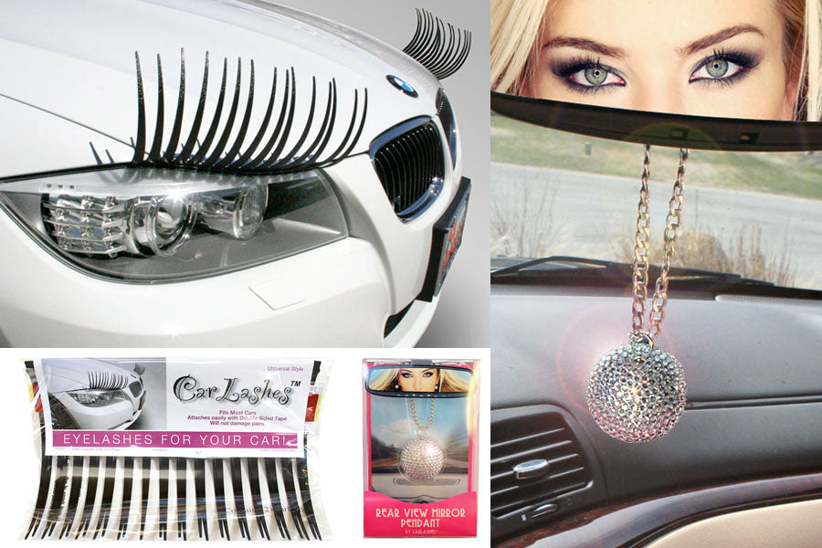  Carlashes Chrome Silver Car Eyelashes, Special Edition,  Electroplated Mirror Finish, Ladies Fashion, Girly Car Accessory, Diva  Bling, Miles of Smiles : Automotive