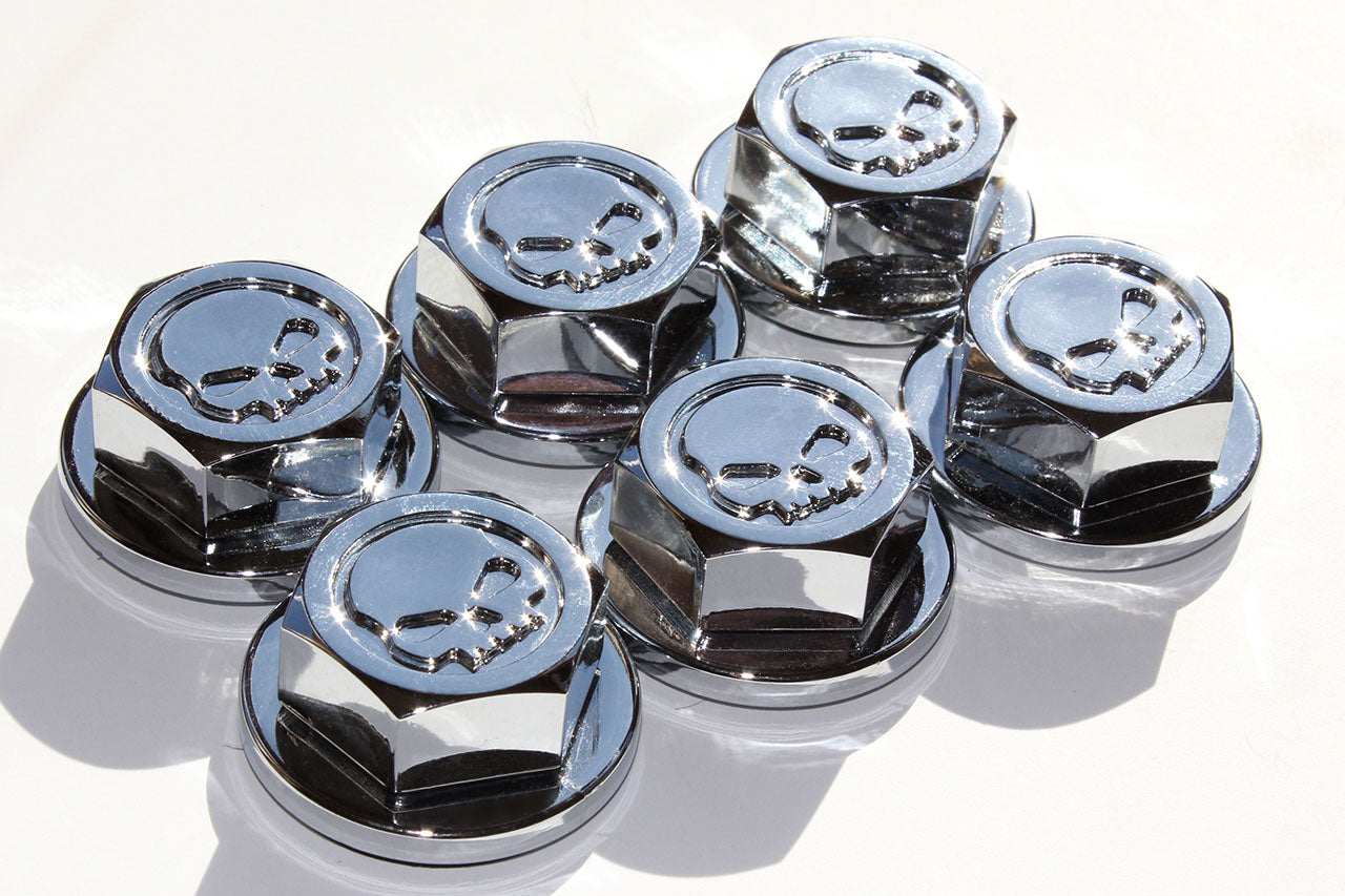 Bad Bolts Simulated Bolt Heads - Chrome Skull