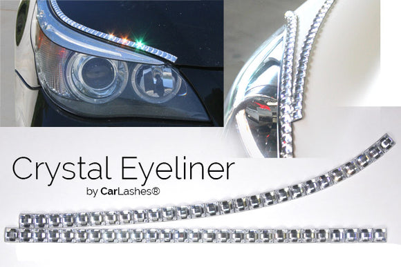  Carlashes Chrome Silver Car Eyelashes, Special Edition,  Electroplated Mirror Finish, Ladies Fashion, Girly Car Accessory, Diva  Bling, Miles of Smiles : Automotive